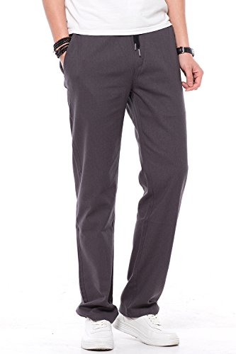 Pantaloni Casual Lino Uomo, Regular Fit, Pantaloni...
