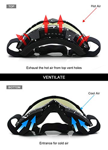 Image of SPOSUNE Motorcycle Goggles, ATV Dirt Bike Off Road Racing MX Riding Goggle Anti-Scratch Dustproof Bendable UV400 Eyewear with Padded Soft Thick Foam,Adjustable Strap for Adults' Cycling Motocross