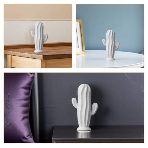 Décorations Cactus en Céramique Blanche Gatuida (Ensemble de 3 Petits Ornements) - 7