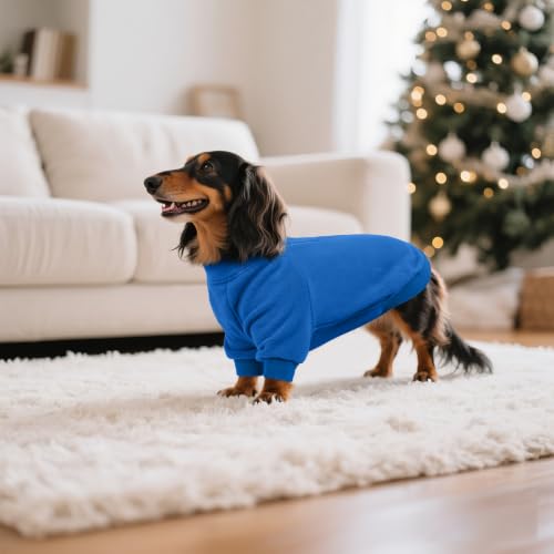 Image of BRKURLEG Dog Sweater, Warm Fleece Dog Winter Coat, Blue, L