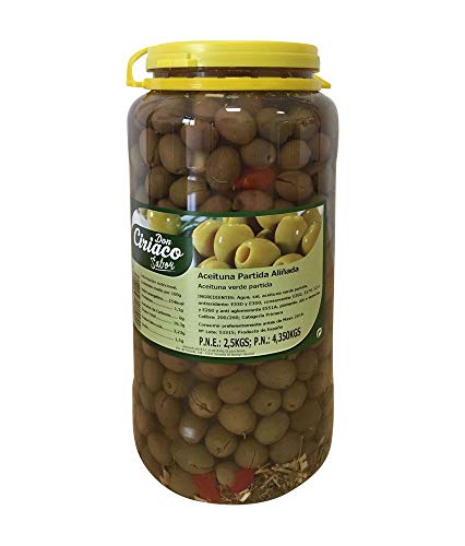 ACEITUNAS PARTIDAS ALIÑO AJO DON CIRIACO PNE 2.4 KG 200/260 (1 UNIDAD)