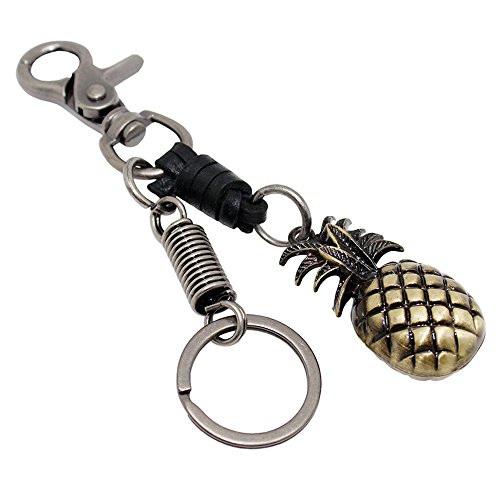 Preisvergleich Produktbild Boshiho Retro Art-Legierungs Keychain Schlüsselring-Ring-Schlüsselring Keyfob Schlüsselhalter, Minikarabiner-Form Keychain mit Zange (Ananas)