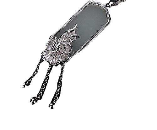 Collier Lotus Argent 925 et jade naturel sculpté main de prestige