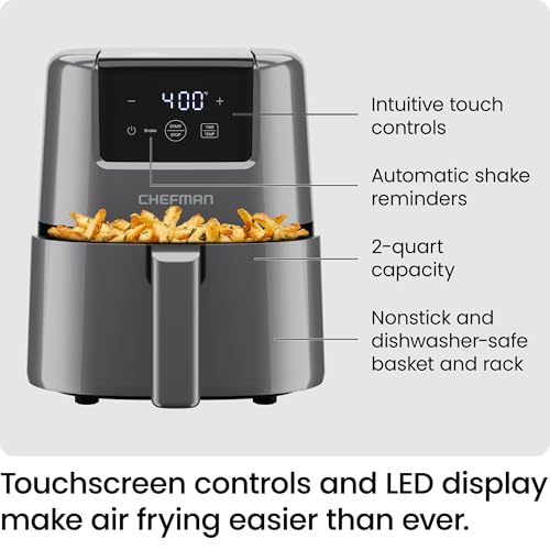 Chefman RJ38-2T-GREY 2 Qt Mini Air Fryer – Digital Space-Saving Compact Air Fryer thumb #2