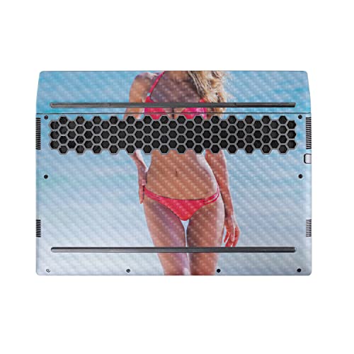 Image of MightySkins Carbon Fiber Skin Compatible with Alienware M17 R5 (2022) Full Wrap Kit - Bikini | Protective, Durable Textured Carbon Fiber Finish | Easy to Apply & Change Styles | Made in The USA