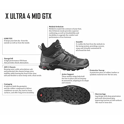 Image of Salomon Mens Salomon Men's X Ultra 4 Mid Gore-tex Hiking Boots for Men