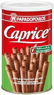Caprice Classic Wafer Rolls with Hazelnut and Cocoa Cream 30% Less Sugar 115g