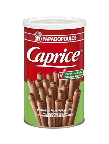 Caprice Classic Wafer Rolls with Hazelnut and Cocoa Cream 30% Less Sugar 115g