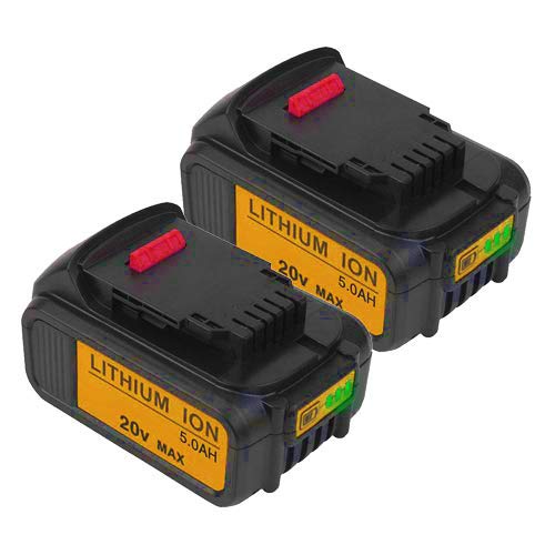 2Packs 5.0Ah DCB205 Battery Replacement for Dewalt 20 Volt Battery DCB200 DCB206 DCB206-2