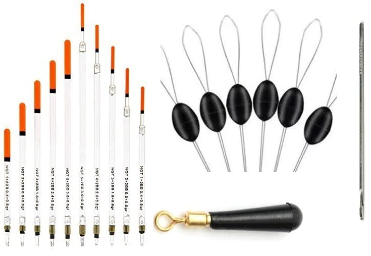 TFS Angling NGT Clear Crystal Waggler Fishing Floats Loaded plus extras.Disgorger,Float Adapters,Grip Stops included in every pack. (Pack A