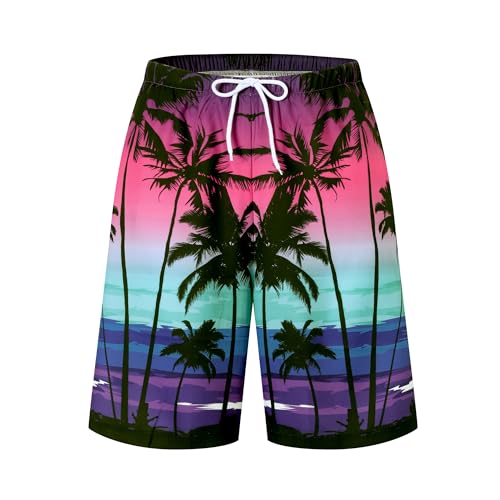 Image of Cromoncent Boy and Men Hawaiian Outfits Short Sleeve Shirts and Shorts Hawaiian Suits Beach Tropical 2 Pcs Vacation Sets
