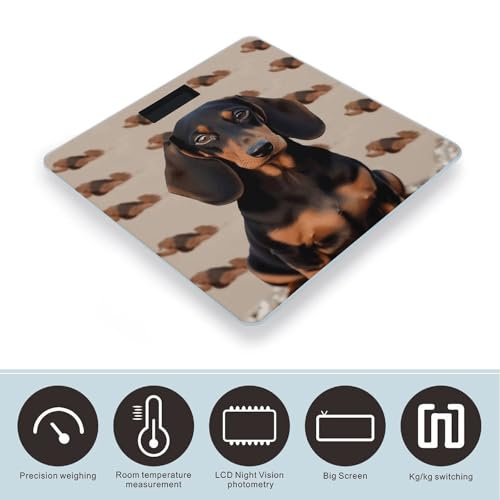 Báscula Digital para Baño con Diseño de Perro Dachshund miniatura 3