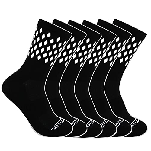 [3 Pair Reflective Socks, Black – High Visibility Socks For Running and Cycling–for Night Runners, Bikers, and Outdoor Athletes (Medium, Thick Version)