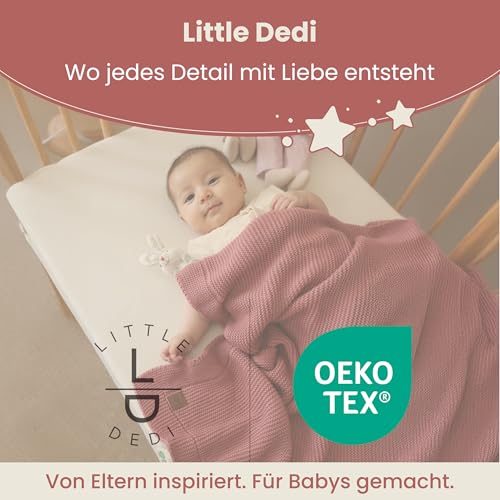 Image of Soft Knit Baby Blanket 30x40 in, Dusky Pink - Oeko-Tex Certified, Breathable Swaddle & Receiving Blanket for Newborns, Crib & Stroller, Machine Washable