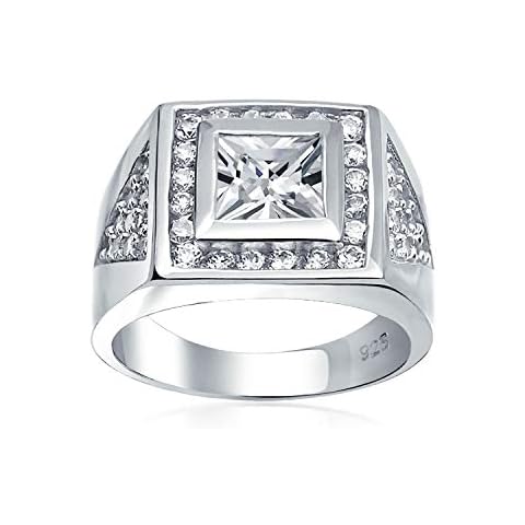 Customisable Princess Cut Sterling Silver Ring Cover