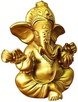 Amazon.co.jp: ガネーシャ 置物 インド 仏像 ゴールド ガネーシャ像