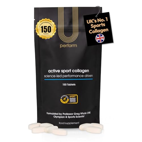 U Perform Informed Active Sports Collagen, Hydrolysed Collagen Peptides Tablets for Fast Muscle Recovery, Joint Health, 5000mg Clinically Proven Bovine Supplement for Athletes, Runners, 150 Tablets
