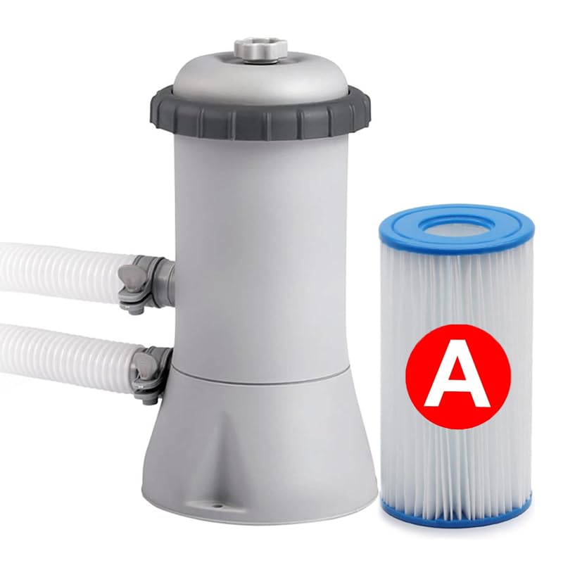 Virsus Pompa Filtro a Cartuccia per Piscine 8604, Flusso d'acqua 2.006 L/h, Flusso Sistema 1.703 L/h, 2 Tubi con Diametro 32mm, Voltaggio 220-240V, Filtro per acqua cristallina per Piccole Piscine