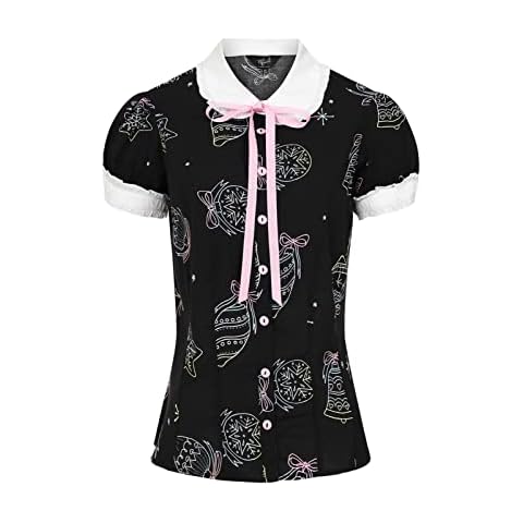 Hell Bunny Merry Blouse, Black, XL - UK16, FR44, DE42, US12 Cover