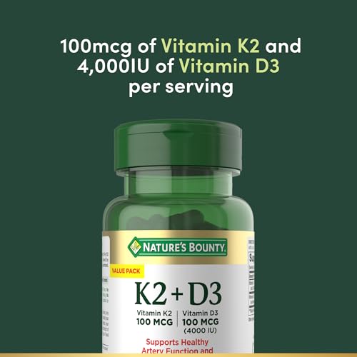 Nature's Bounty Vitamin D3 K2 Capsules, Heart & Bone Health, 60 ct - image 3