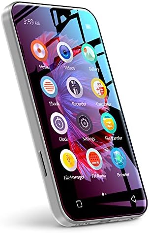 WiFi Mp3 Player with Bluetooth, TIMMKOO 4.0" Full Touch Screen Mp3 Mp4 Player with Speaker, Portable HiFi Sound Walkman Digital Music Player with FM Radio,Recorder, Ebook,Clock, Browser (White)