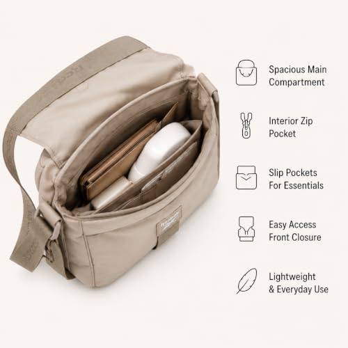 Image of Reebok Womens Small Crossbody Bag Lightweight Nylon Purse Adjustable Strap | Quilted Washed Fabric, Roomy Interior with Handy Pockets, Wear Over Shoulder or Across Body, Great for Daily Travel