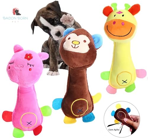 Brinquedo Pet Pelúcia Para Cães Cachorros - Happy Day com Apito (Elefante Rosa)