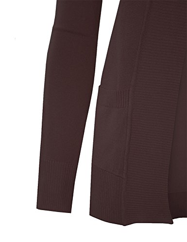 Image of Cielo Women's Solid Basic Open Front Pockets Knit Sweater Cardigan