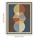 GENIMO Geometric 8x10 Area Rug, Retro Mid-Century Modern Abstract Carpet, Machine Washable Non-Slip Thin Rug, Colorful or Neutral Style, Non-Shedding Living Room Bedroom Office Rugs, Brown/Blue