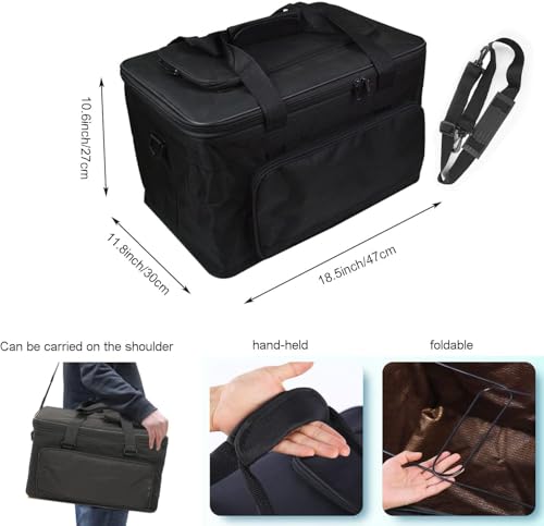 Image of Art and Craft Storage Organizer Bag Paint Art Supplies Storage Bag Arts Craft Tool Carrying Case Artist Paint Tool Box for Travel Foldable Waterproof Large Capacity Storage Tote Bag for Sewing
