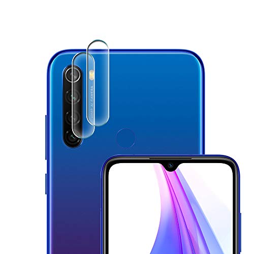[2 Pack] Cristal Templado para Lente Cámara de Xiaomi Redmi Note 8/ Note 8T, Ultra Fino Protector 2.5D 9H de Dureza Cámara Trasera Lente Película de Pantalla