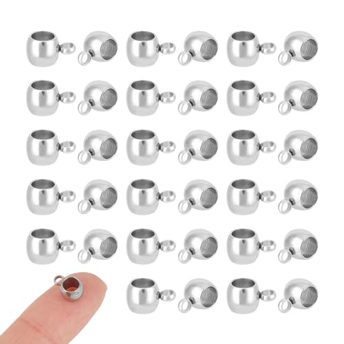 UNICRAFTALE 60 pièce 304 bélières en Tube Acier Inoxydable pour Chaînes Européennes Rondelles de Perles Connecteur de Suspension Liens de Boucle pour Pendentif Bracelet Fabrication de Bijoux