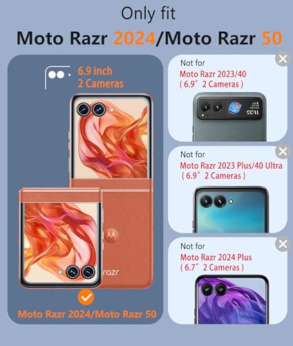 Image of Back Case Anti Fall Shock Absorbing Anti Scratch Slim Hard PC Protective Cover for Motorola Razr 50 -Transparent