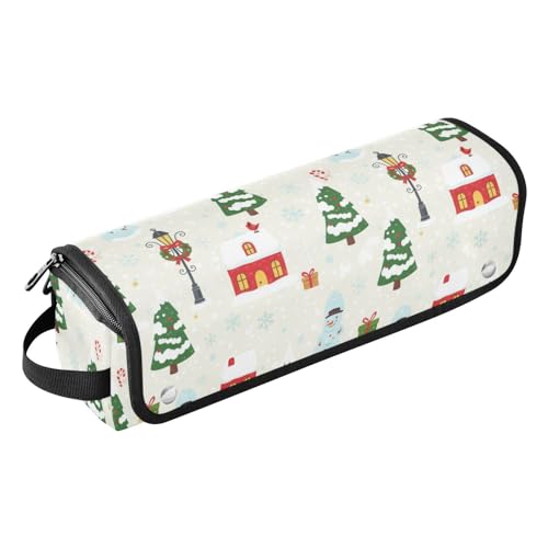 Bolso de viaje para herramientas de pelo GuoChe con tapete resistente al calor patrón pueblo navideño