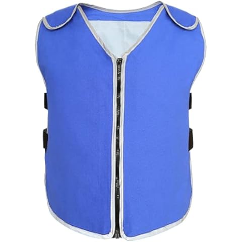 Cooling Vest with Pockets and Zipper, Summer Ice Cooling Vest Tops with 20 Ice Packs, Sports Cooling Vest, Summer Cooling Clothing, Sunstroke Prevention Vest (Blue) Cover
