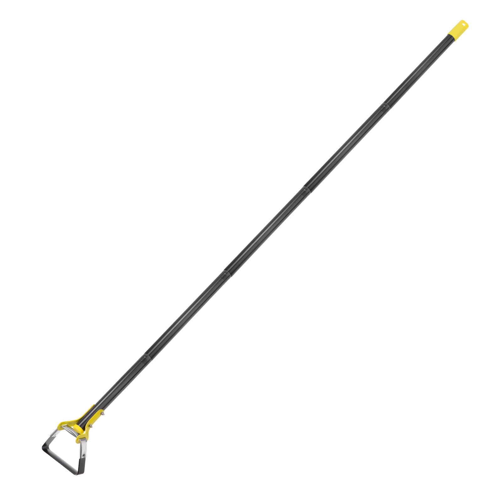 QUARKZMAN Hula Azada Jardín Herramienta 15-79" Ajustable Bucle Desmalezado Jardinería Azada Larga Manejar Mano Acción Maleza Herramienta para Jardín Deshierbe Siembra, Negro y Amarillo