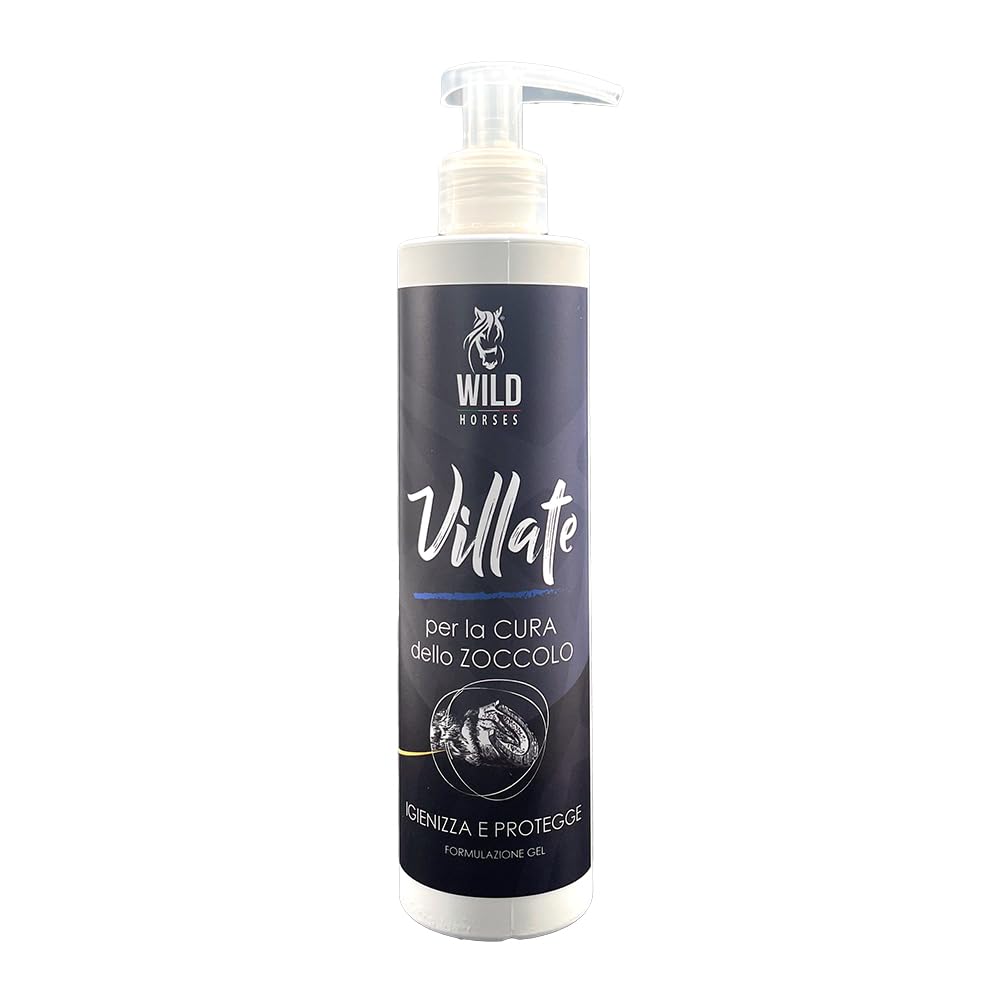 Wild Horses | Villate Gel, Lozione Detergente ed Igenizzante per la Pulizia e la Protezione del Fettone, Prodotto Pulente e Protettivo, Rimuove Impurità dallo Zoccolo, 250ml