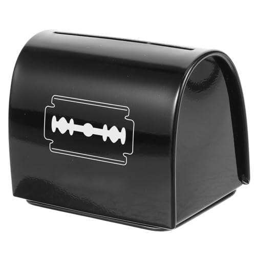 NOLITOY Contenedor de Desechos para Barbería de Acero Inoxidable Caja de Almacenamiento Portátil para Hojas de Afeitar Tamaño Compacto Seguro para Peluquería y Doméstico