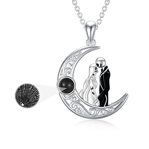 LILALO Nightmare Necklace 925 Sterling Silver Jack and Sally Jewelry Jack and Zero Necklace