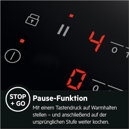 Foto von AEG IKB64431XB Autarkes Kochfeld / Induktion / Hob²Hood / Slider-Bedienung / 60 cm / Edelstahlrahmen / 4 Kochzonen / Powerfunktion / Kindersicherung