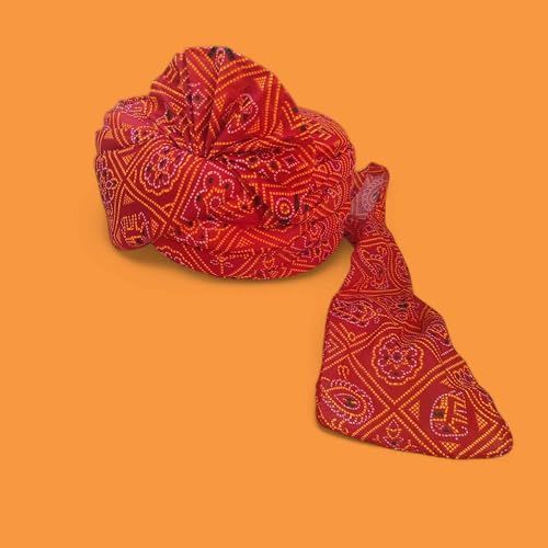 Image of KRYPMAX Men's Jaipur Printed Fabric Barati Pagri Pack of 1 (PCN-005-014-single Multicolour Size: 22 to 22.5 Inch)