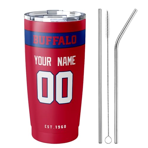 Image of ANTKING Buffalo Tumbler 20 oz Travel Coffee Cup Custom Name Number for Men Women Boy Gifts