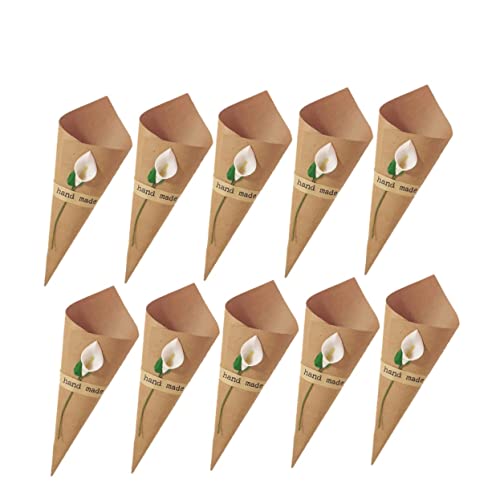 HOODANCOS 50PCS DIY Flower Bouquet Wrapping Tubes Natural present Packaging for Dried Flowers Confetti and More Easy to Assemble with Adhesive for Weddings and Special Occasions