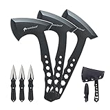 Sahara Sailor Throwing Axes, 3 Pack 10inch Throwing Axes and Tomahawks Set, with Bottle Openers, a Wrench and Nylon Sheath for Competiton and Recreation-Black