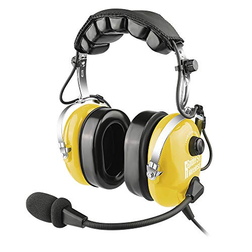 Premium PNR Pilot Aviation Headset mit Mikrofon mit Geräuschunterdrückung, MP3-Unterstützung und Tragetasche Cover