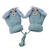 Guante Burbujas Cálidos años de Lana fría y Terciopelo al Libre Gruesos más Guantes de Punto Viejo Doble bebé bebé 0-3 Guantes de Capa Infantil Guante para Bronceador
