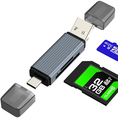 Lector de Tarjetas SD para iPhone 17 16 15 14 Pro MAX Adaptador USB-C Lector de Tarjetas Cámara Micro USB Teléfono móvil Compatible con Samsung Lightning Lector de Tarjetas de Memoria para Apple para