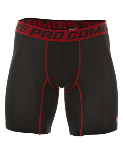Mens Nike Core Compression Six Inch Shorts Black/Gym Red 519977-011 Size X-Large #TOP1