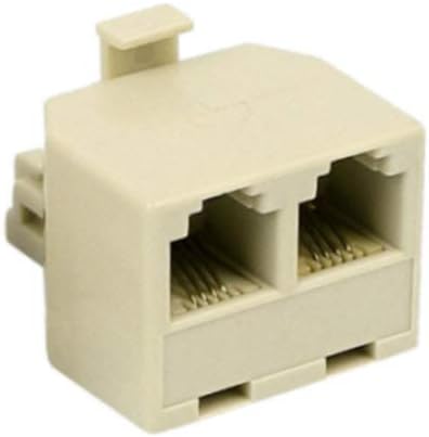 Divisor de línea telefónica, enchufe RJ11 macho a enchufes hembra duales, enchufe de pared enchufable, línea dividida para 2 dispositivos. Funciona