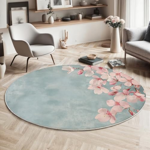 Tapis fleurs de cerisier pour chambre cocooning et sol doux lavable - 2